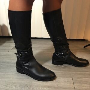 Charles David NEW Royce Equestrian Black Leather Boots size 8.5